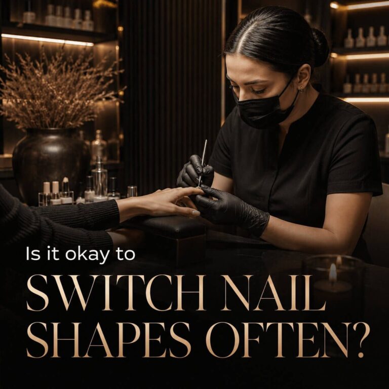 Illustration of a nail-shaping appointment