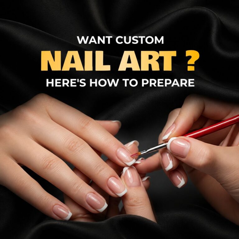Custom nail art design created at Vidao Nails & Day Spa in Houston, TX, featuring personalized colors, patterns, and creative details.