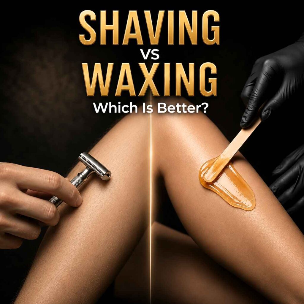 Client receiving a professional leg waxing service at Vidao Nails and Day Spa in Houston